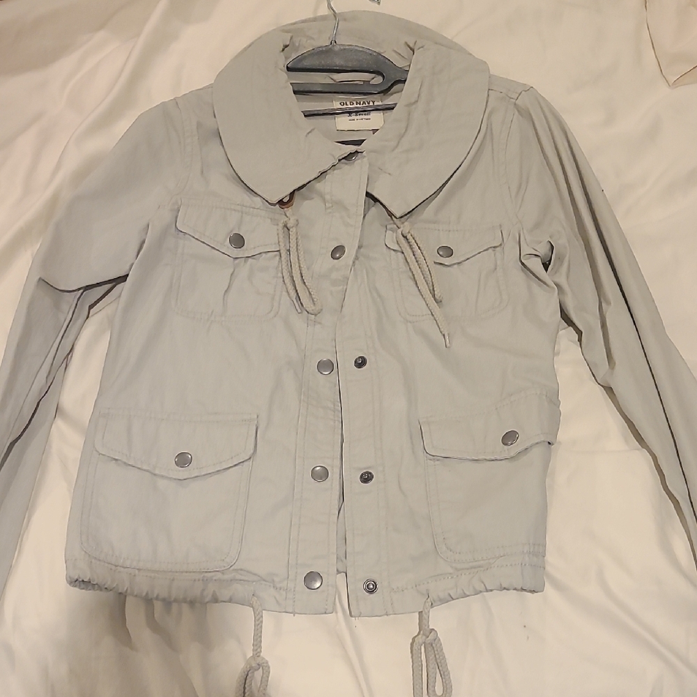 Old Navy Gray Utility Jacket with Classic Design